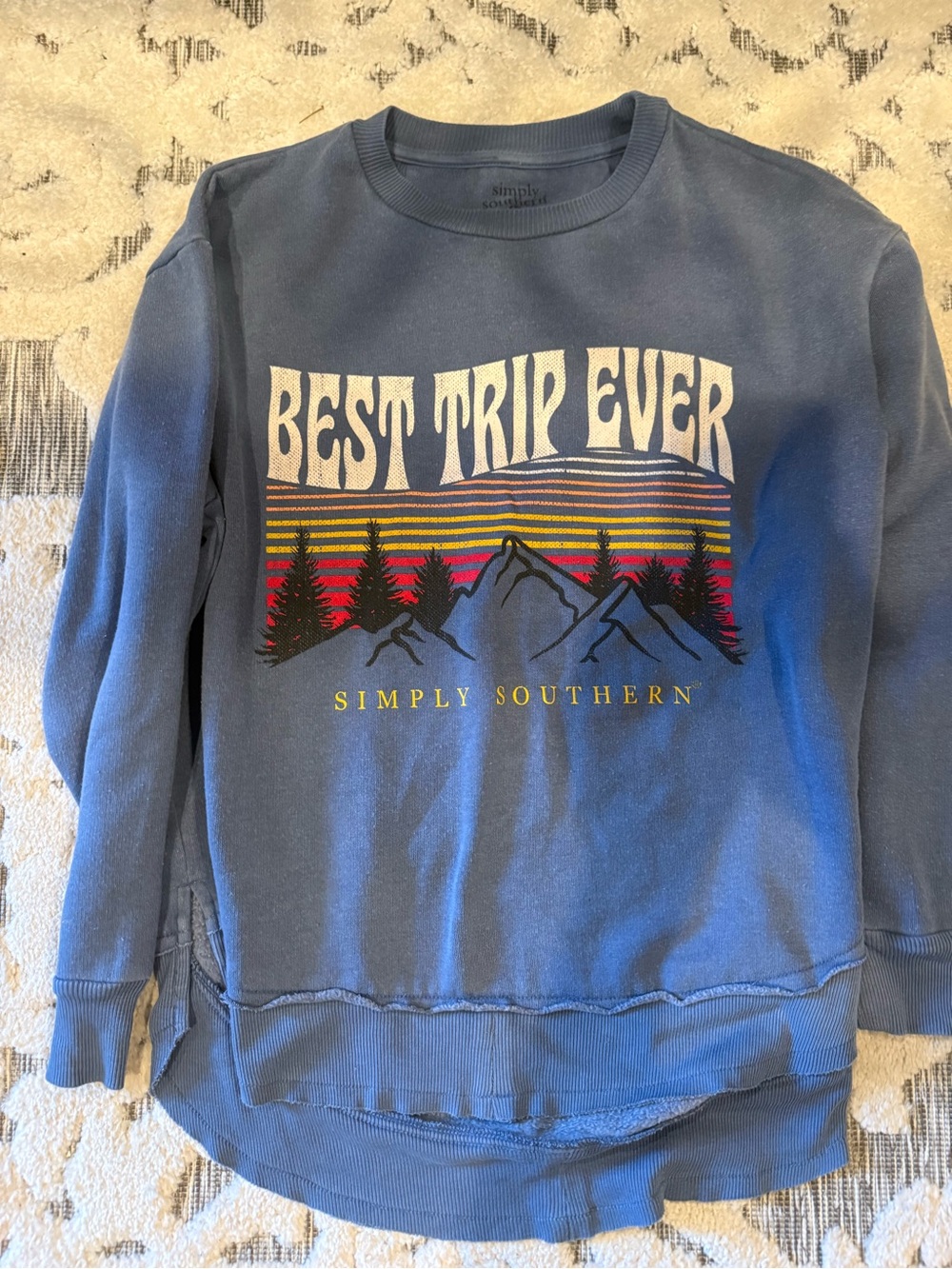 Simply Southern Women’s Best Trip Ever' Blue Graphic Sweatshirt
